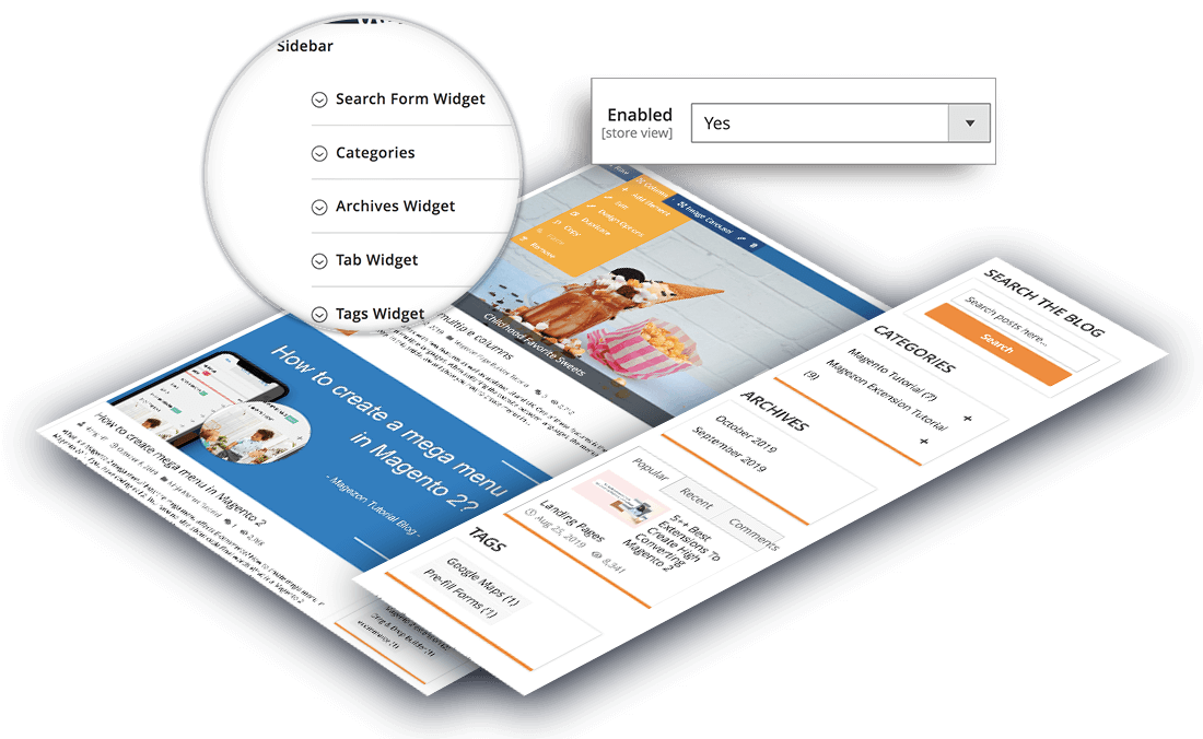 Magento 2 Blog Extension | Sidebar Settings