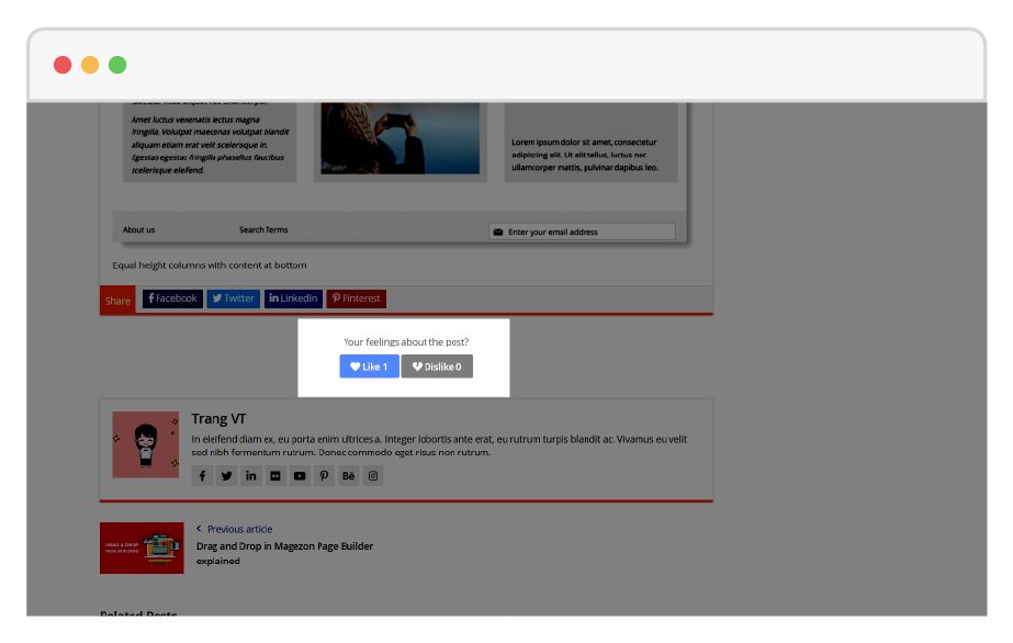 Magento 2 Blog Extension | Display Like & Dislike Buttons