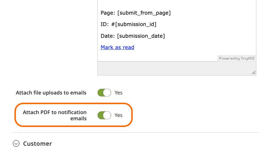 Attach submission PDF to admin email notifications