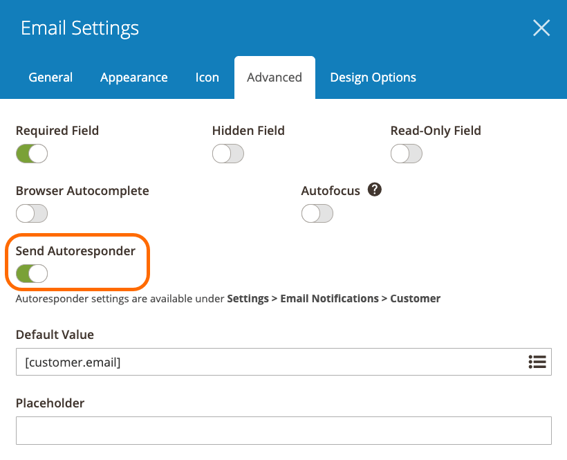 Turn on Autoresponder for customer email notifications Turn on Autoresponder for customer email notifications