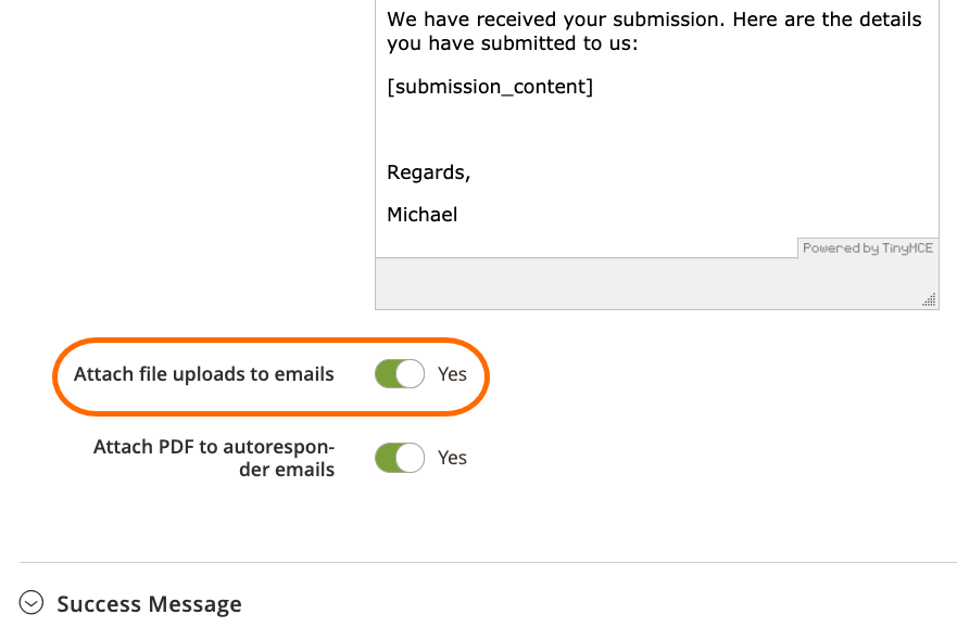 Attach uploaded files to email notifications Attach uploaded files to email notifications
