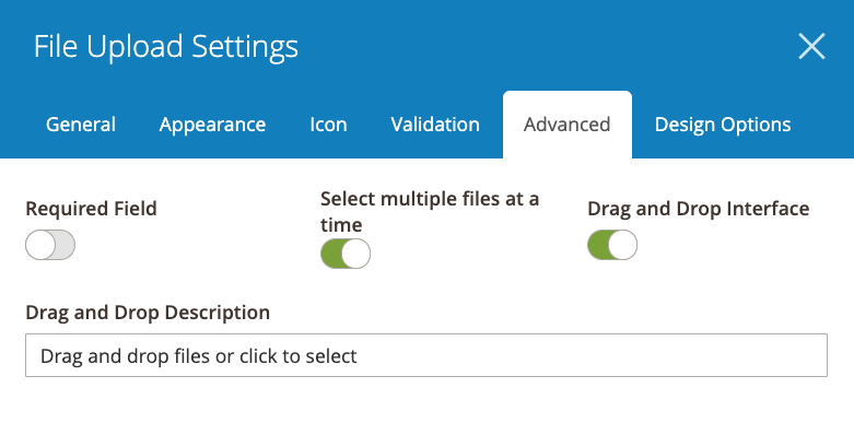 Enable multiple file upload at the same time and drag & drop interface Enable multiple file upload at the same time and drag & drop interface