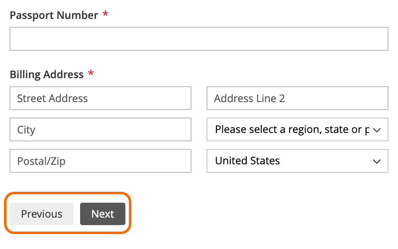 Previous/Next buttons on the left