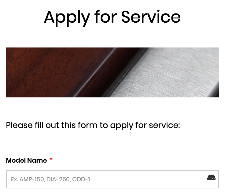 Apply for Service Form