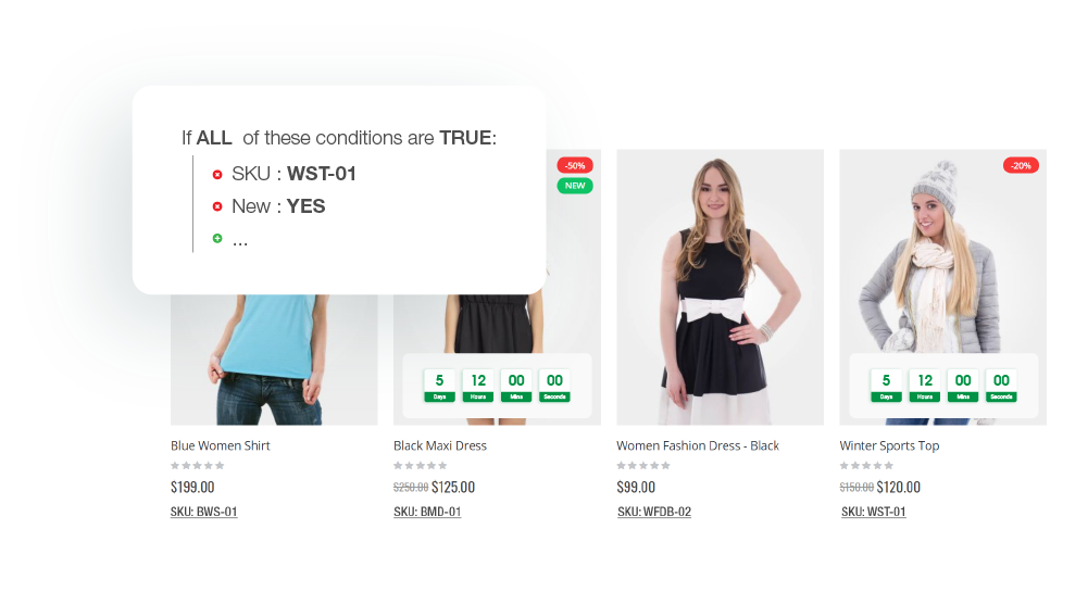 Assign products via conditions