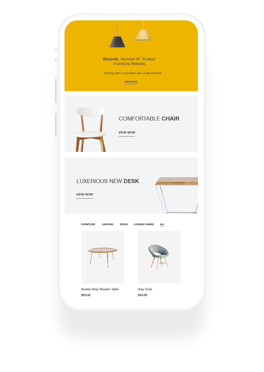 Landing page on mobile