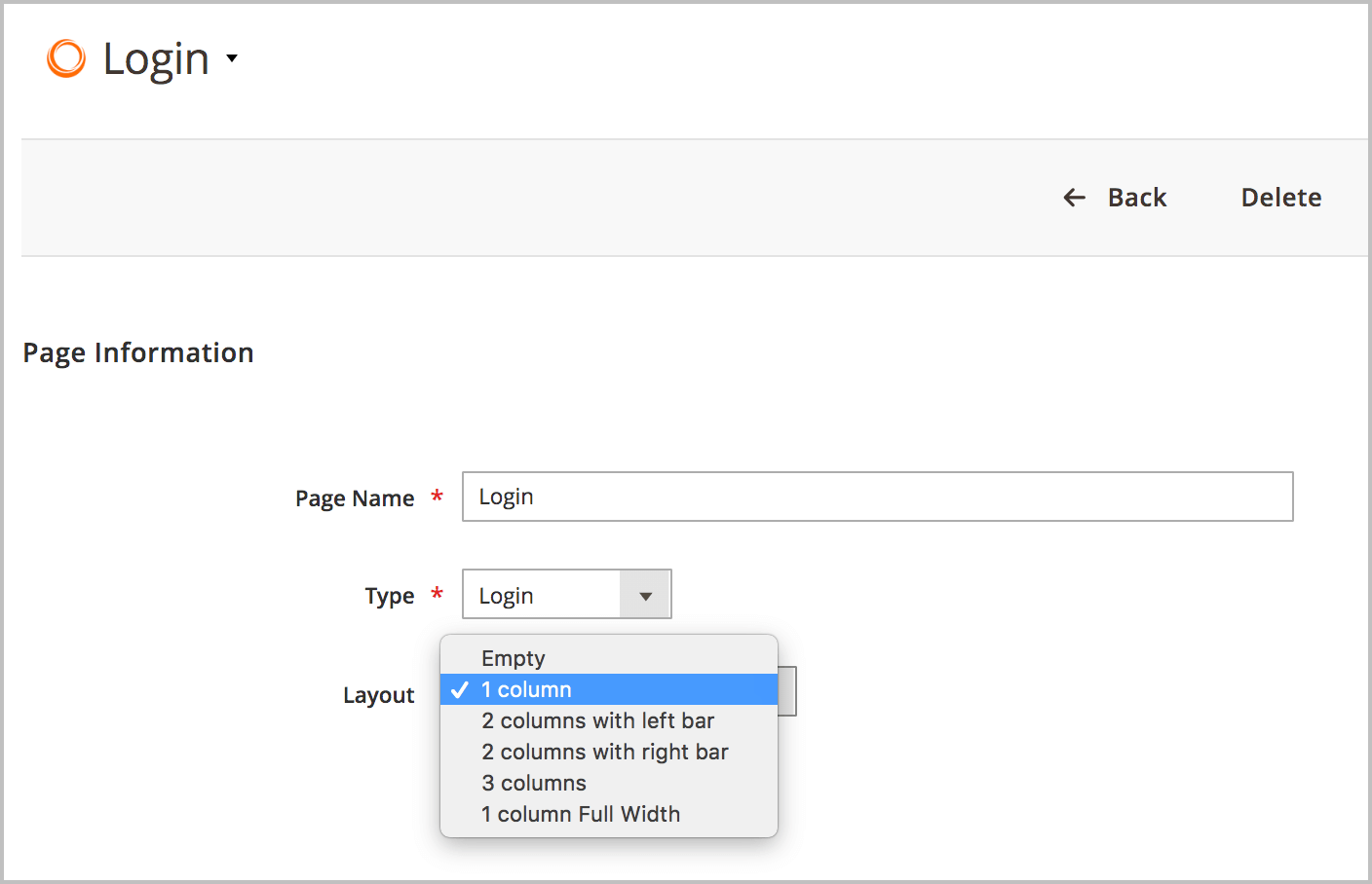 Choose one of 6 layout types