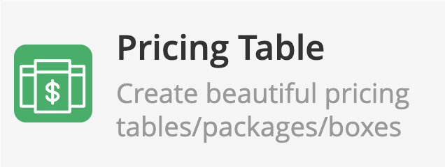 Pricing Table element