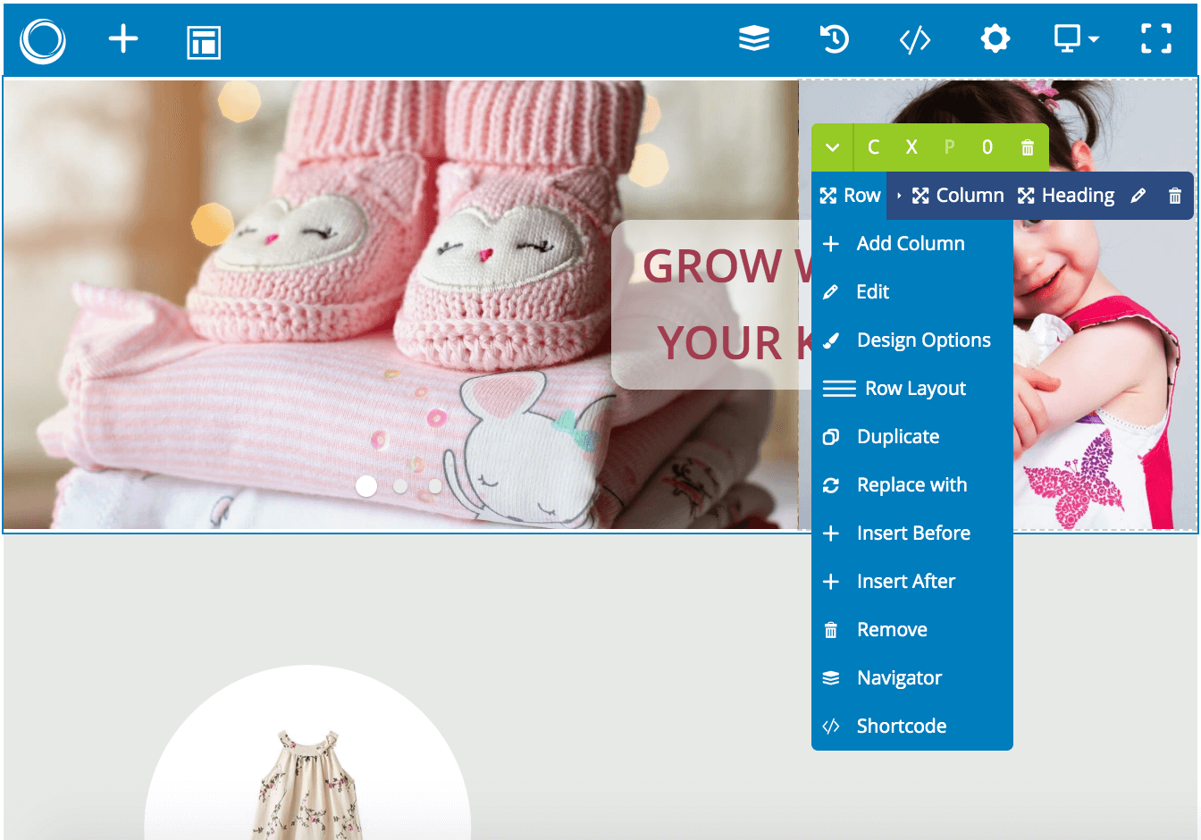 Magezon Page Builder Interface
