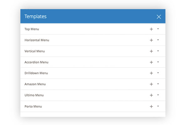 8 Predefined Menus
