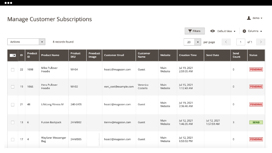 Magento 2 Out Of Stock Notification | Customer Subscription Backend Management