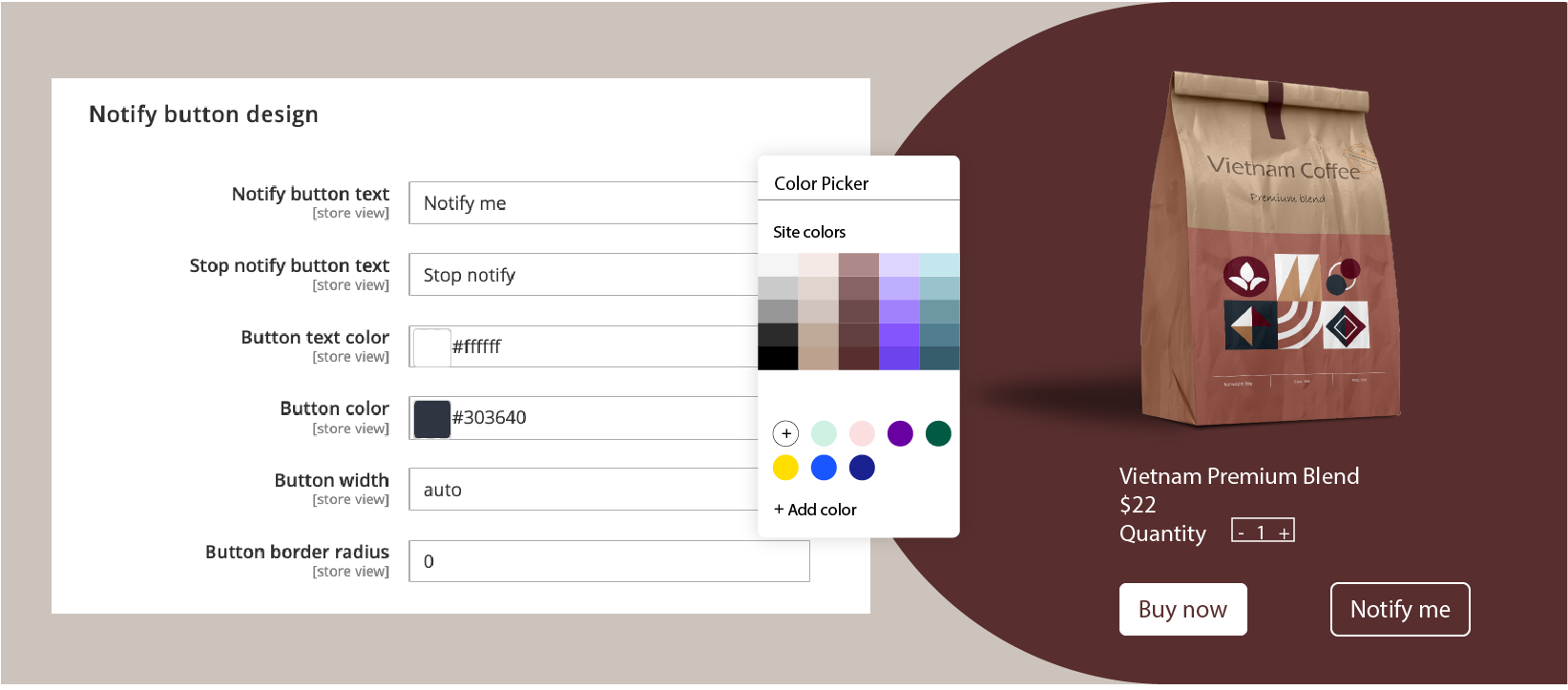 Magento 2 Out Of Stock Notification | Highly Customizable Button