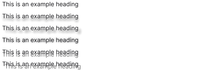 Heading text shadow