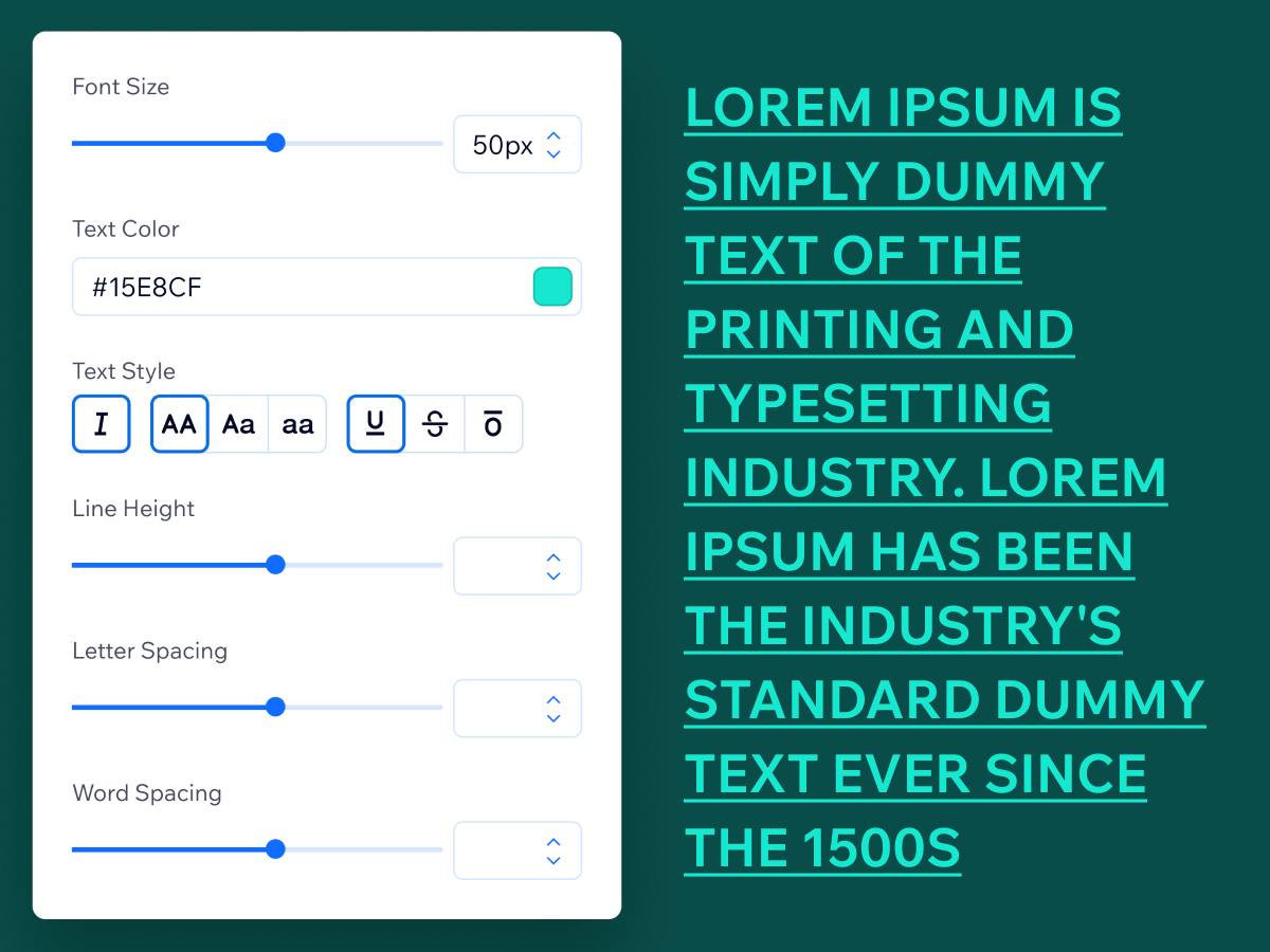 Advanced typography control