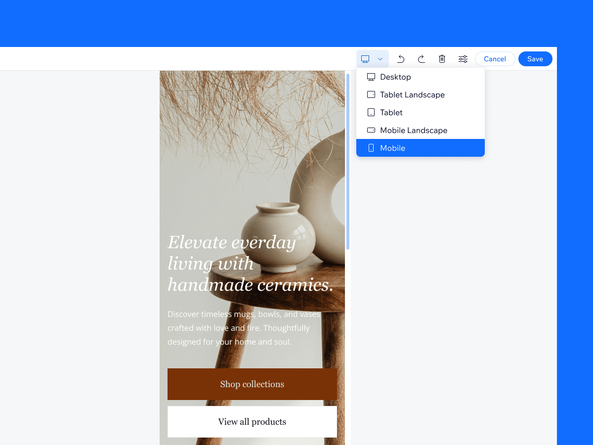 Live preview across all devices