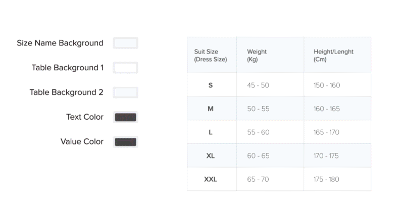 Enable to custom size chart color Enable to custom size chart color