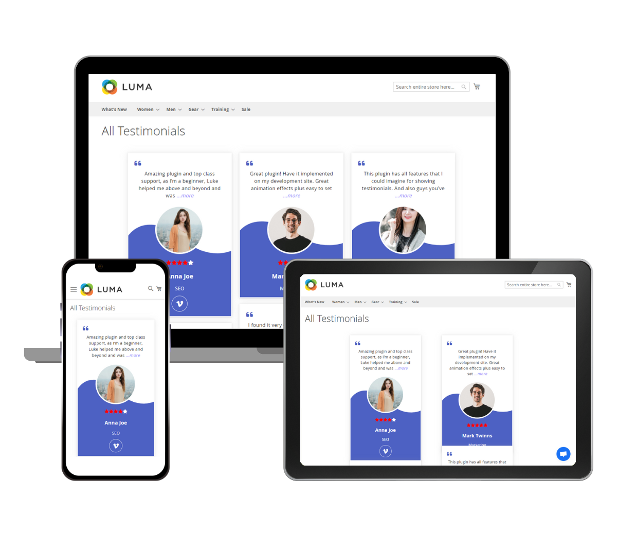 Fully responsive testimonial grid on all divices Fully responsive testimonial grid on all divices