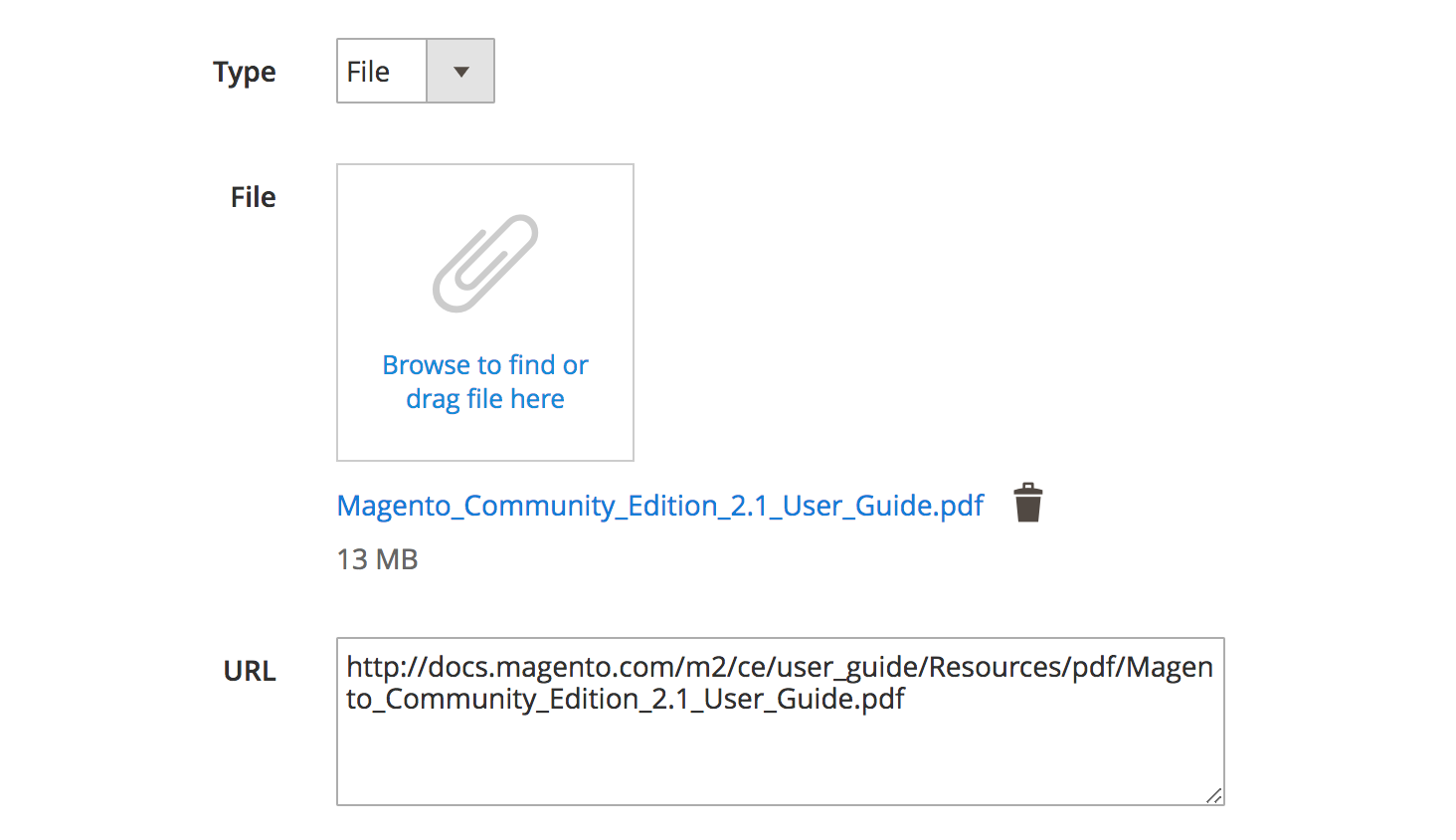 Upload your own files or attach link online