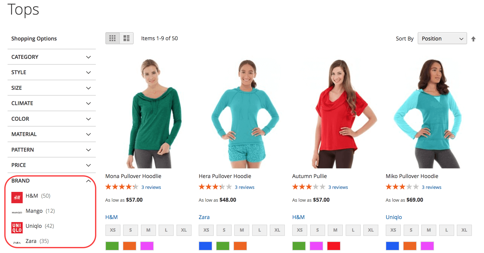 Magento 2 Shop By Brand - Compatible with layered navigation