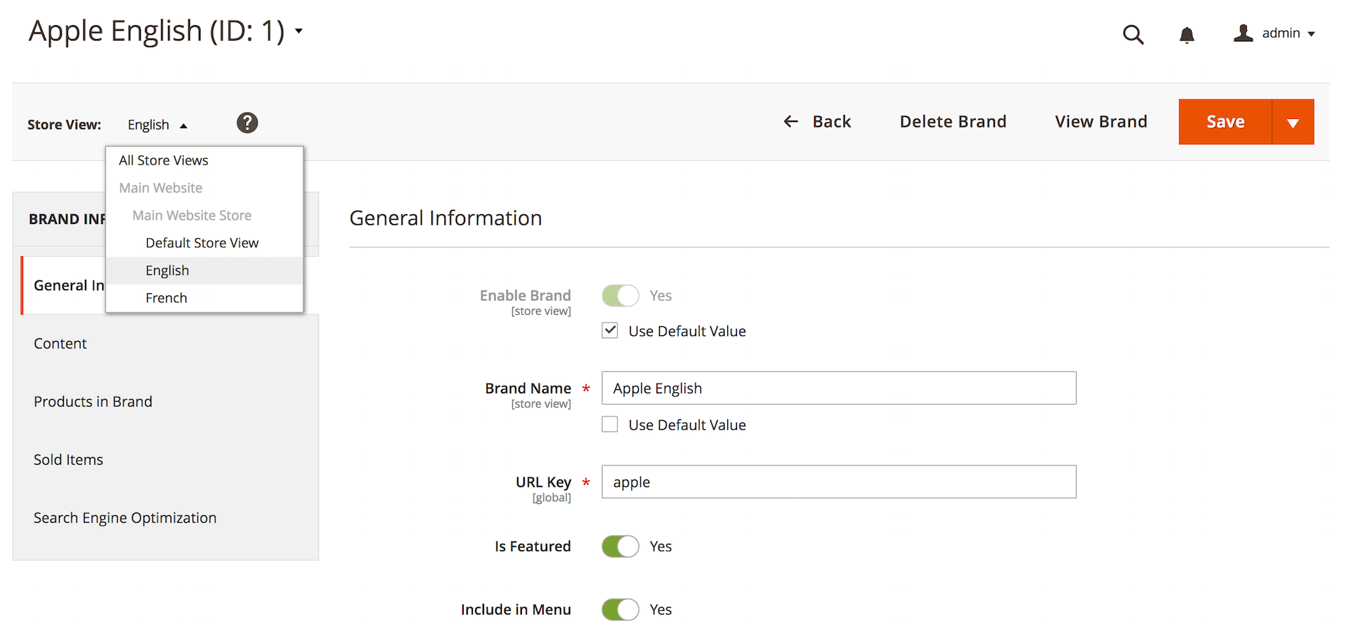 Edit multiple stores & multiple languages in one place Magento 2 Shop By Brand - Edit multiple stores & multiple languages in one place